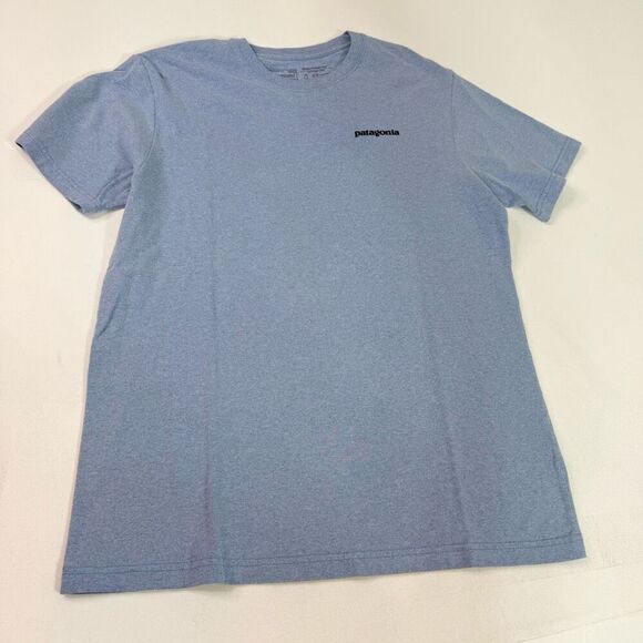 Patagonia Tee Shirt Mens Medium Fish Logo Responsibili-tee Regular Fit Blue - Picture 1 of 9